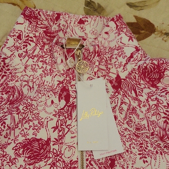 Lilly Pulitzer Raspberry Rouge Popover Half Zip Top - Picture 2 of 6